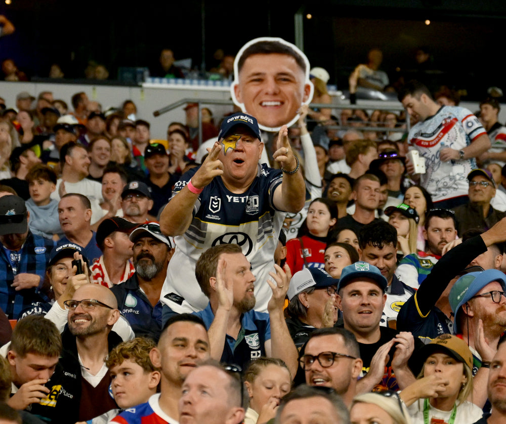 Fans celebrating with Sports Heads