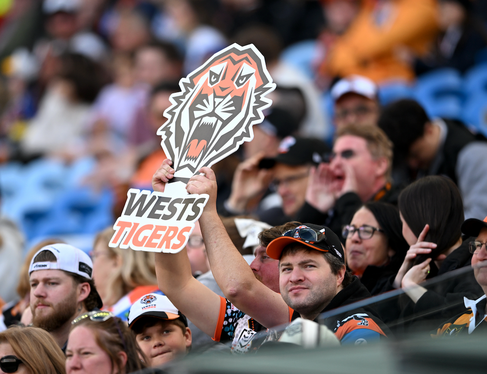 Supporter holding a Sports Head